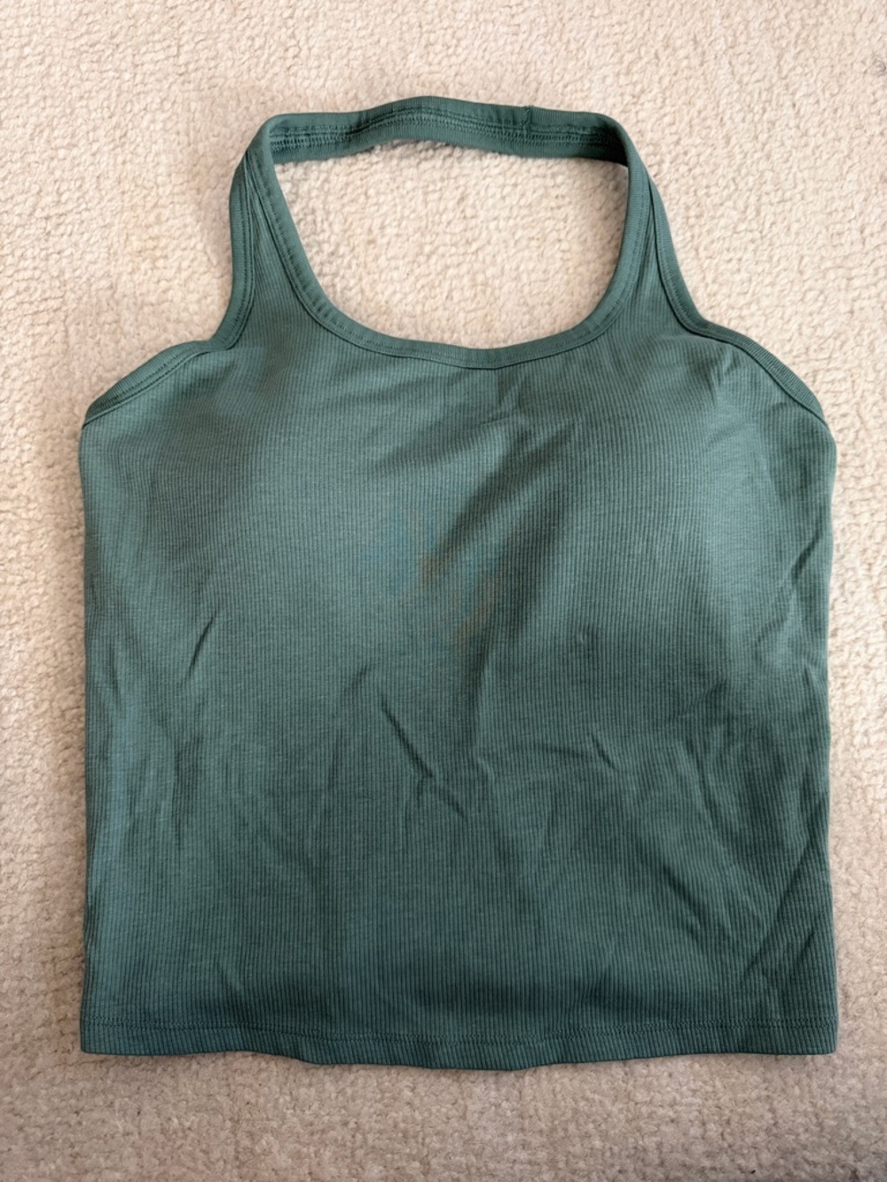 Women's Ribbed Square-Neck Tank Top - Green